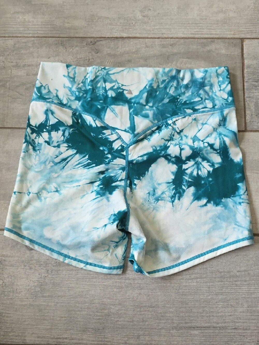 Balance Athletica Teal and White Tie-Dye Bike Shorts - Picture 8 of 10